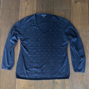 Tommy Hilfiger V-Neck Sweater in Blue and Red